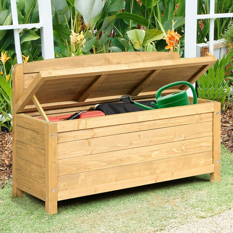 Gallon Wood Storage Bench Deck Outdoor Seating